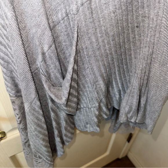 Grace & Lace flip two fit knit vest cardigan sweater shawl waterfall grey OS - Picture 9 of 9